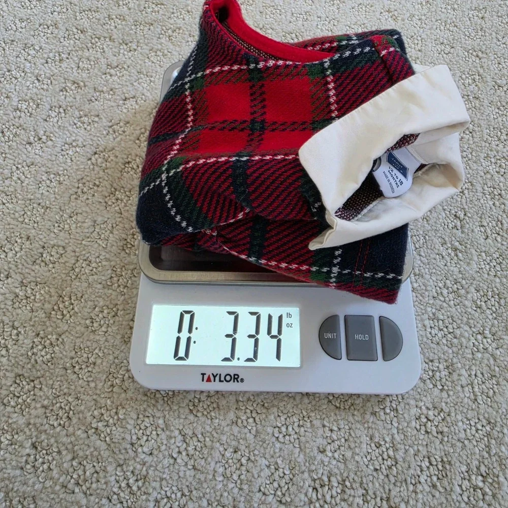 Janie and Jack Red Tartan Plaid Peter Pan Collar Holiday Dress size 12-18 Months
